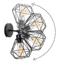 Axyaa Industrial Vintage Wall Light Adjustable Angle Loft Sconce E27 Iron Cage Bedside Indoor Lighting