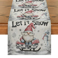 Axyaa Christmas Dwarf Snowflake Table Runner for Kitchen Dining Decor