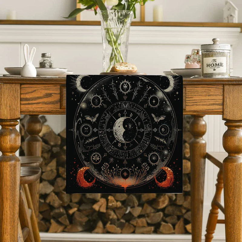 Axyaa Astrology Sun Moon Table Runner for Home Wedding Centerpieces