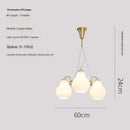 Axyaa French Glass Chandeliers Nordic LED Pendant Lights for Modern Home Decor