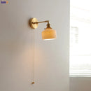 Axyaa Nordic Ceramic Copper LED Wall Lamp with Pull Chain Switch & Adjustable Up/Down Light