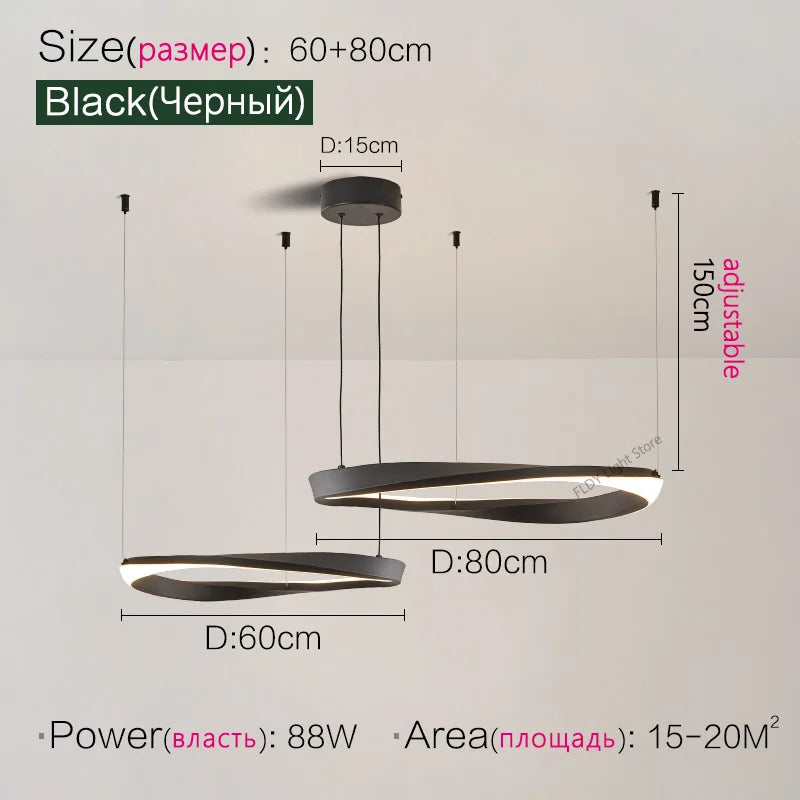 Axyaa Nordic Pendant Chandelier Ring Lamp for Modern Dining Room and Bedroom