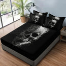 Axyaa Skull Pattern Fitted Sheet Set - Soft & Comfortable Bedding for Bedroom & Dorm