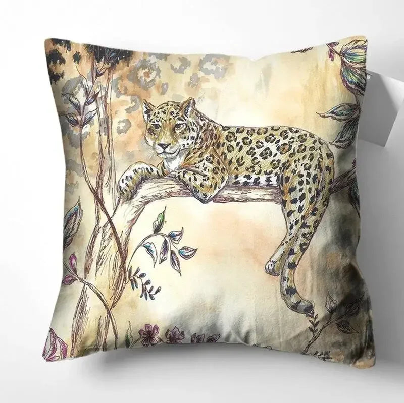 Axyaa Tiger Print Pillowcase - Decorative Sofa Cushion Cover Home Decor