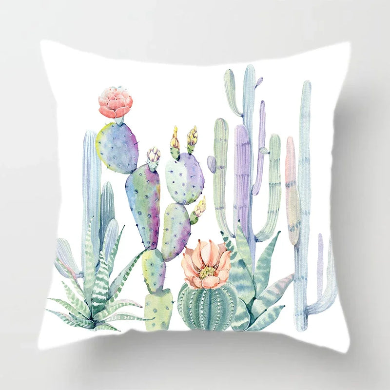 Axyaa Watercolor Cactus Flower Pillow Case 45x45cm
