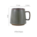 Axyaa Retro Ceramic Mug, Nordic Style Coffee Cup, Coarse Pottery, 375ml
