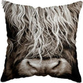Axyaa Nordic Yak Oxen Highland Cow Cushion Cover for Home Hotel Sofa Bed