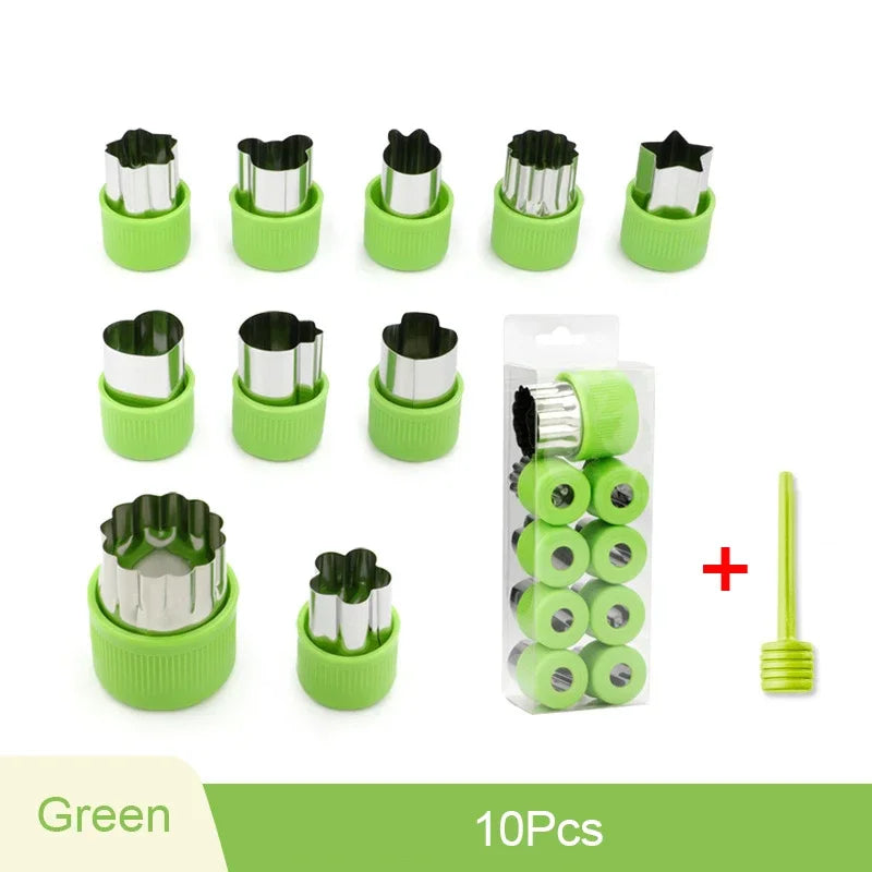 Axyaa Stainless Steel Fruit & Vegetable Cutter Set Heart/Flower Shape Mold