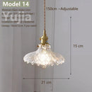 Axyaa Vintage Clear Glass Brass Pendant Light for Kitchen Dining Bedroom