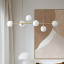 Axyaa Luxury Copper Chandelier with Milky White Glass Sconces