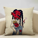 Axyaa Fashion Girl Cushion Cover: Living Room Sofa Pillow Case 45x45cm