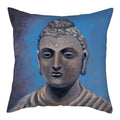 Axyaa Buddha Statue Polyester Cushion Cover for Home Sofa Decor