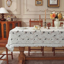Axyaa Black Lace Rose Relief Table Cloth with Lotus Leaf Pattern