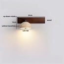Axyaa LED Wall Sconce Up Down Rotate Yellow Travertine Mirror Light