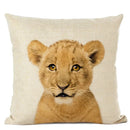 Axyaa Cute Animal Parrot & Deer Linen Pillowcase for Bedroom & Living Room