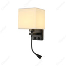 Axyaa LED Fabric Lampshade with USB Port and Adjustable Angle Spotlight