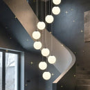 Axyaa Crystal Chandelier Stair Pendant Lamp Living Room Lighting