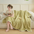 Axyaa Cozy Bear Pattern Fleece Blanket for Sofa Bed, Spring/Autumn Soft Plush Throw