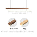 Axyaa Pine Black Walnut Chandelier: Nordic Modern Pendant Light for Kitchen Island & Office