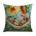 Axyaa Pug Pets Pattern Sofa Cushion Cover Home Decor Pillowcase Linen Cartoon