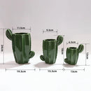 Axya™ Nordic Cactus Vase Porcelain Flower Pot Modern Home Decor Green Cactus Pot