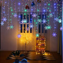 Axyaa Snowflake LED Lights: 8 Modes, Waterproof Fairy Curtain Garland for Xmas, Party, Wedding