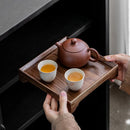 Axyaa Walnut Wood Tea Tray Small Kung Fu Tea Set Wood Partitioned Plate
