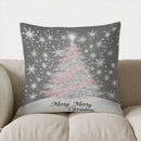 Axyaa Merry Christmas Snowflake Tree Pillow Cover for Sofa, Bedroom, Car