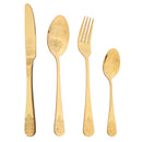 Axyaa Vintage Flower Carved Stainless Steel Cutlery Set - 5Pcs Dinnerware Kit
