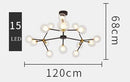 Axyaa Glass Bubble Branch Chandelier: Modern Round Ball Lighting for Living, Bedroom, Kitchen
