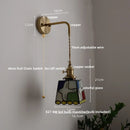 Axyaa Tiffany Style Glass Wall Light Fixture - Colorful LED Bedroom Lamp
