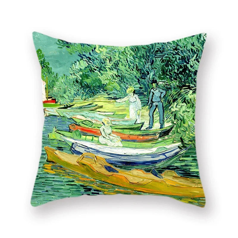 Axyaa Van Gogh Inspired Cow Pattern Cushion Cover 45x45cm