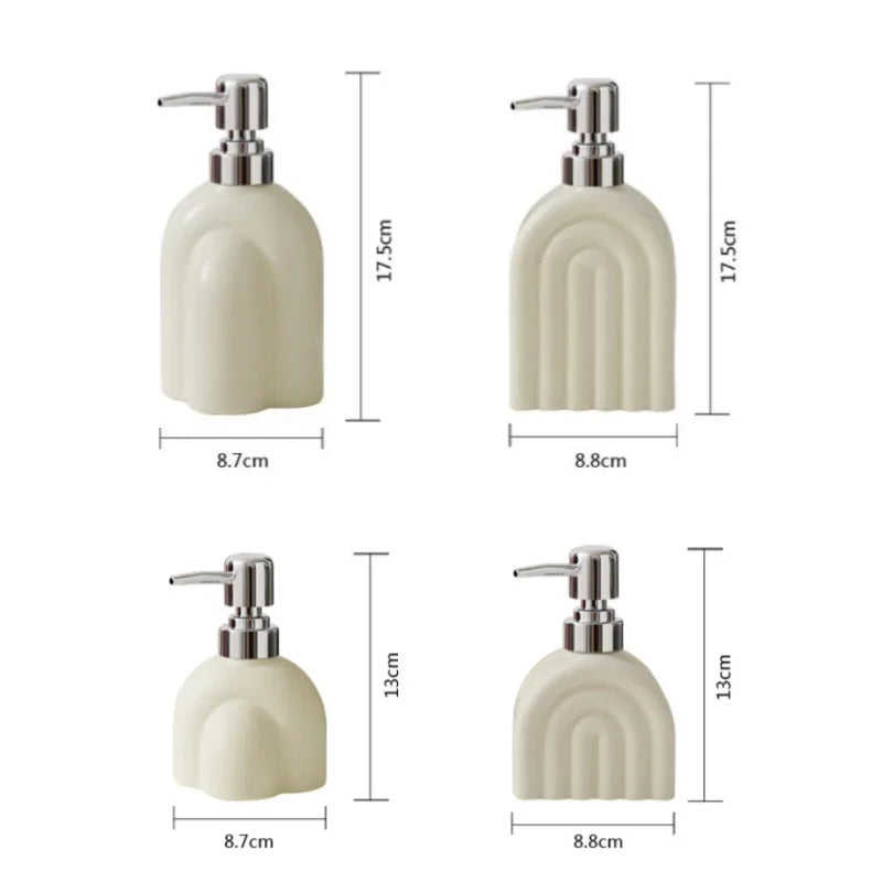 Axya Geometric Stripes Ceramic Soap Dispenser Set