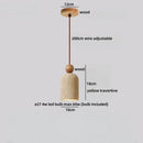 Axyaa Wabi Sabi LED Pendant Light: Bedroom Kitchen Interior Yellow Travertine Wood Fixture