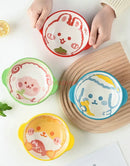 Axyaa Ceramic Double Ear Children's Rice Bowl - Microwave Safe & Cute Design