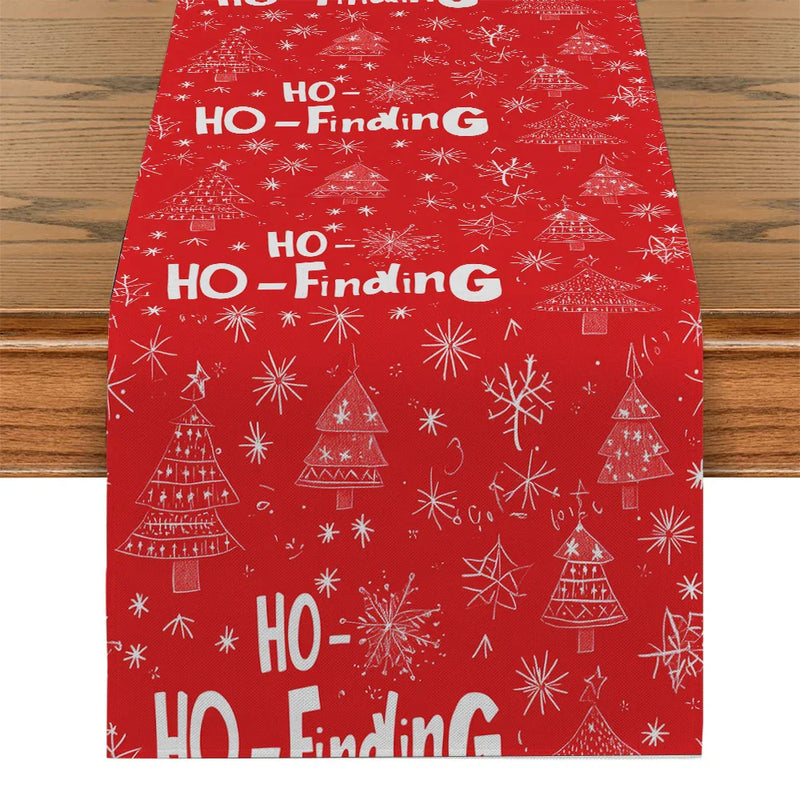 Axyaa Snowflake Polka Table Runner - Festive Farmhouse Dining Decor