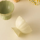 Axyaa High-Legged Ceramic Dessert Bowl 200ml - Ideal for Smoothies, Ice Cream, and Jams