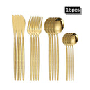 Axyaa Gold Hammered Cutlery Set - Stainless Steel, Dishwasher Safe
