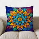 Colorful Mandala Pattern Pillow Cover by Axyaa for Sofa, Bedroom, Car