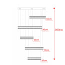 Axyaa Crystal Stair Chandelier - Modern LED Ceiling Hanging Light