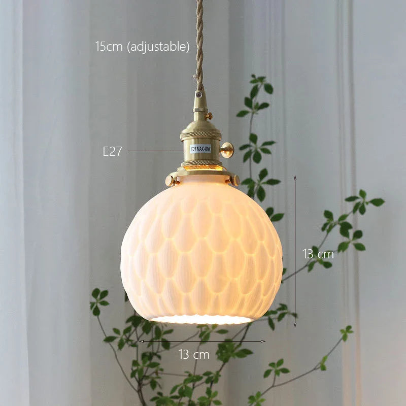 Axyaa Nordic Ceramic Pendant Lights for Restaurant and Bedside Chandelier