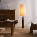 Axyaa Wabi-sabi Solid Wood LED Floor Lamp for Living Room, Study, Bedroom