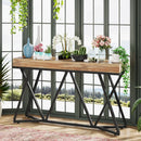 Axyaa Farmhouse Console Table 55 Inches, Wood Entryway Table with Metal Base