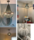 Axyaa Retro Loft Wooden Beads Pendant Lamp with LED for Home and Hospitality Settings