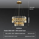 Axyaa Luxury Crystal LED Chandelier: High-end Designer Circular Art Indoor Lighting.
