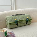 Axyaa Cloud Velvet Cartoon Pattern Blanket with Warm Belt Handle
