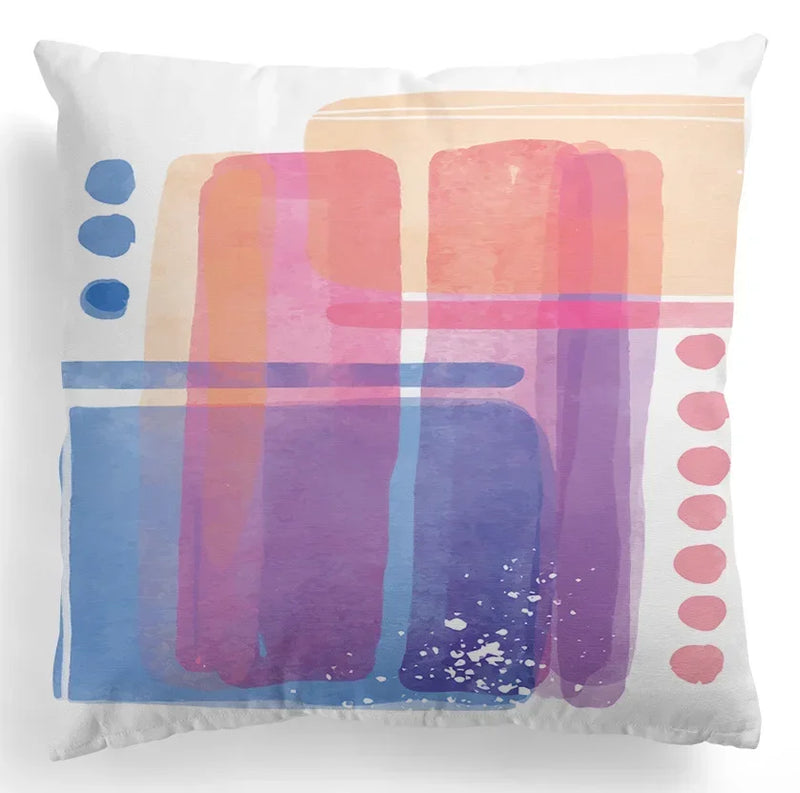 Nordic Luxury Abstract Hand Painted Pillowcase by Axyaa