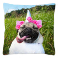 Axyaa Influencer Pug Cushion Cover - Funny Dog Home Decor Pillow Case