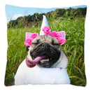 Axyaa Influencer Pug Cushion Cover - Funny Dog Home Decor Pillow Case