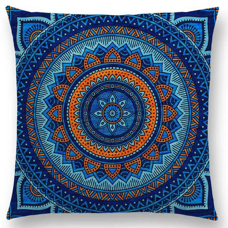 Axyaa Boho Rainbow Mandala Pillow Case Sun Moon Flowers Dream Fantasy Cover
